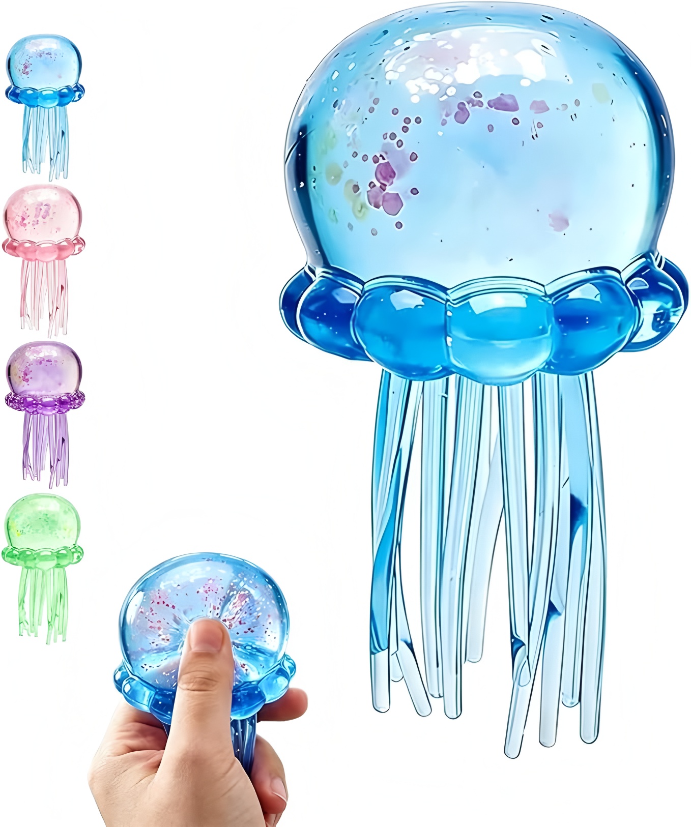 Crystal Growing Kit - Miękka zabawka w kształcie meduzy, elastyczna,