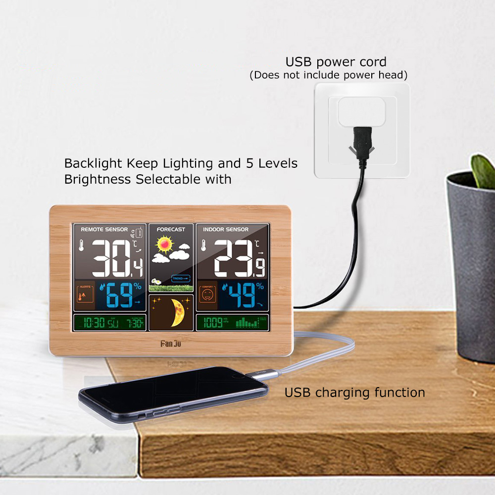 FanJu FJ3378 cyfrowy budzik ze – Weather Station Indoor recenzja i cena
